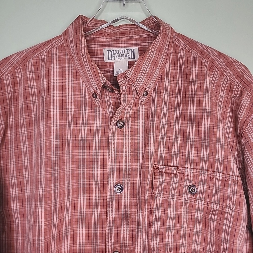 Duluth Trading Co Button Down Shirt XL Plaid Long Sleeve Casual Western Outdoors